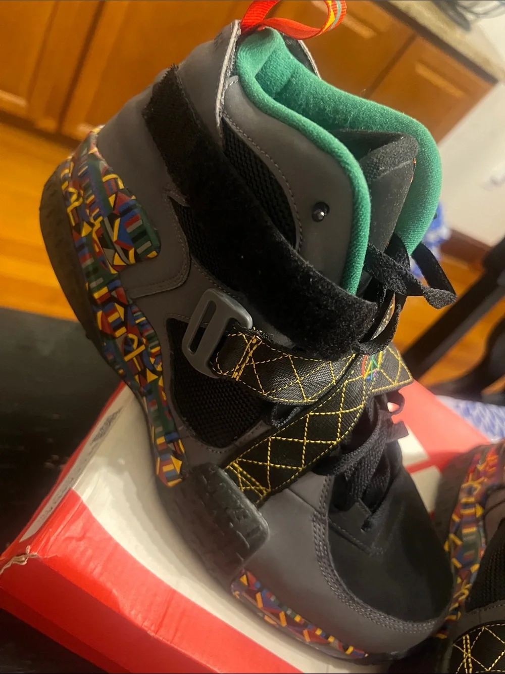 Nike Men's High-Top Sneakers in Gray, Black & Multicolor Pattern